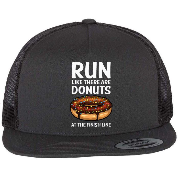 Funny Running For Men Women Donut Finish Line Marathon Flat Bill Trucker Hat