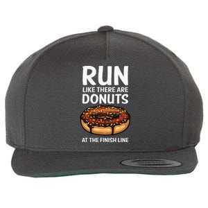 Funny Running For Men Women Donut Finish Line Marathon Wool Snapback Cap