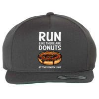 Funny Running For Men Women Donut Finish Line Marathon Wool Snapback Cap