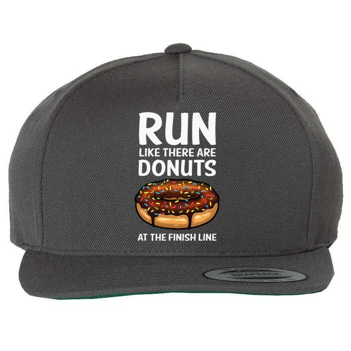 Funny Running For Men Women Donut Finish Line Marathon Wool Snapback Cap