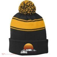 Formula Racing Fan Design Great Gift For Speed Freaks Stripe Pom Pom Beanie