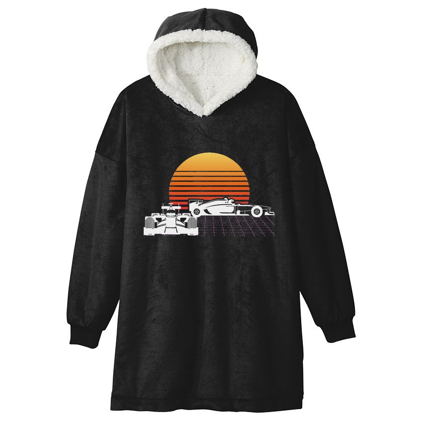 Formula Racing Fan Design Great Gift For Speed Freaks Hooded Wearable Blanket