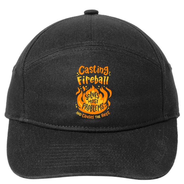 Funny Rpg Gamer Nerdy Casting Solves Most Problems 7-Panel Snapback Hat