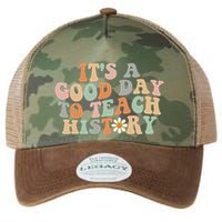 Funny Retro Groovy ItS A Good Day To Teach History Teacher Legacy Tie Dye Trucker Hat