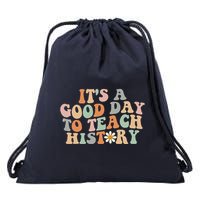 Funny Retro Groovy ItS A Good Day To Teach History Teacher Drawstring Bag