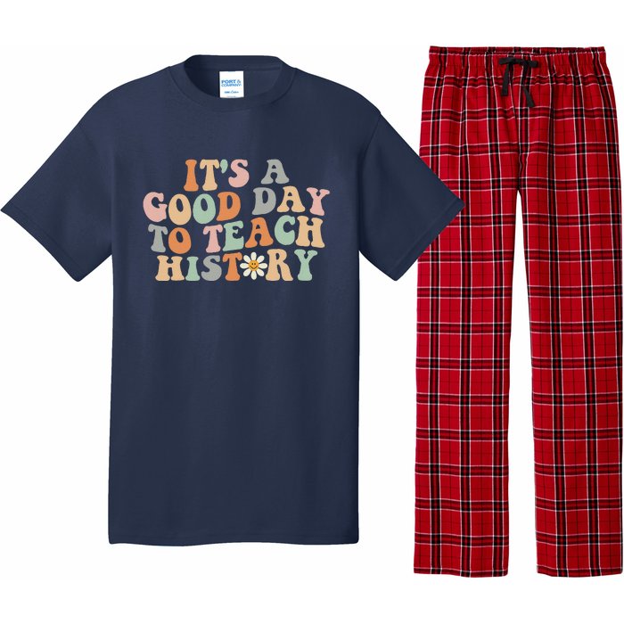 Funny Retro Groovy ItS A Good Day To Teach History Teacher Pajama Set