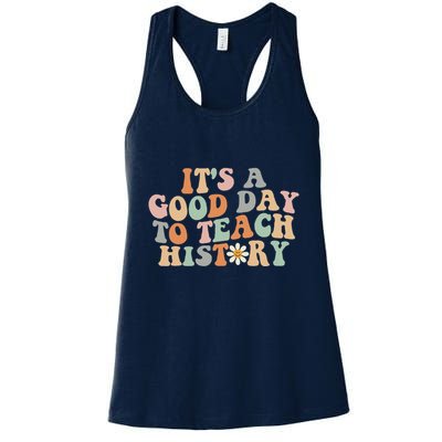 Funny Retro Groovy ItS A Good Day To Teach History Teacher Womens Tank Top