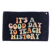 Funny Retro Groovy ItS A Good Day To Teach History Teacher Grommeted Golf Towel