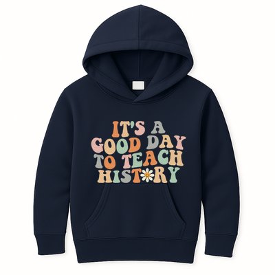 Funny Retro Groovy ItS A Good Day To Teach History Teacher Kids Hoodie