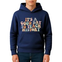 Funny Retro Groovy ItS A Good Day To Teach History Teacher Kids Hoodie