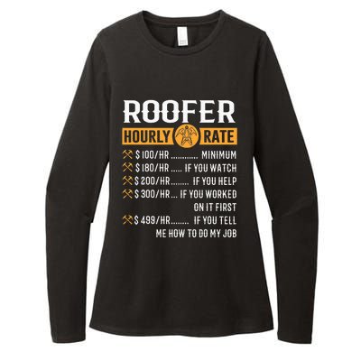 Funny Roofer Gifts Roofer Hourly Rate Womens CVC Long Sleeve Shirt