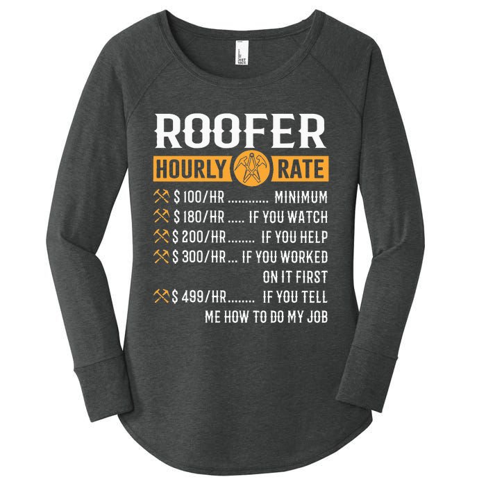 Funny Roofer Gifts Roofer Hourly Rate Women's Perfect Tri Tunic Long Sleeve Shirt