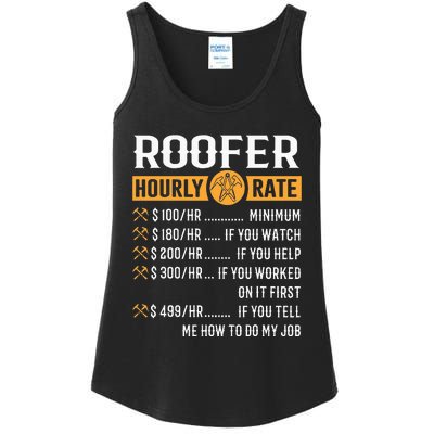 Funny Roofer Gifts Roofer Hourly Rate Ladies Essential Tank