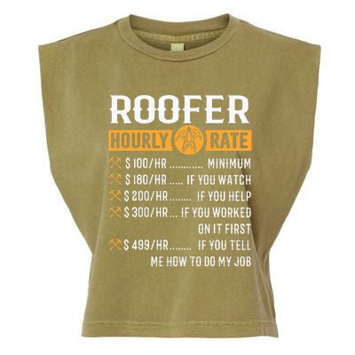 Funny Roofer Gifts Roofer Hourly Rate Garment-Dyed Women's Muscle Tee