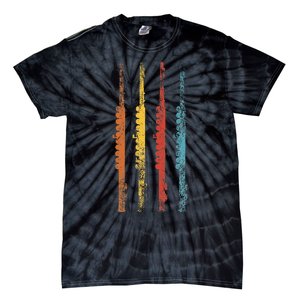 Flute Retro Gift For Flute Player I Flute Tie-Dye T-Shirt