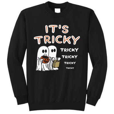 Funny Retro Ghosts Its Tricky Tricky Tricky Spooky Halloween Sweatshirt