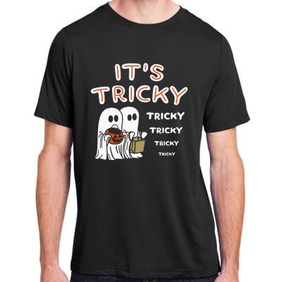 Funny Retro Ghosts Its Tricky Tricky Tricky Spooky Halloween Adult ChromaSoft Performance T-Shirt