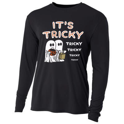 Funny Retro Ghosts Its Tricky Tricky Tricky Spooky Halloween Cooling Performance Long Sleeve Crew