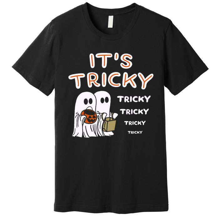 Funny Retro Ghosts Its Tricky Tricky Tricky Spooky Halloween Premium T-Shirt