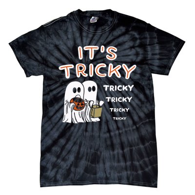 Funny Retro Ghosts Its Tricky Tricky Tricky Spooky Halloween Tie-Dye T-Shirt