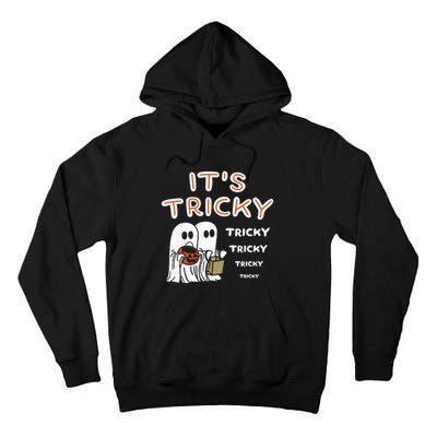 Funny Retro Ghosts Its Tricky Tricky Tricky Spooky Halloween Tall Hoodie