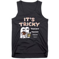 Funny Retro Ghosts Its Tricky Tricky Tricky Spooky Halloween Tank Top