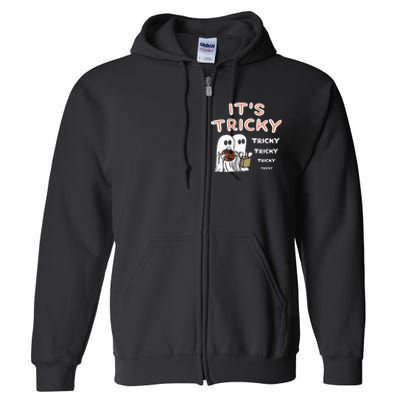 Funny Retro Ghosts Its Tricky Tricky Tricky Spooky Halloween Full Zip Hoodie