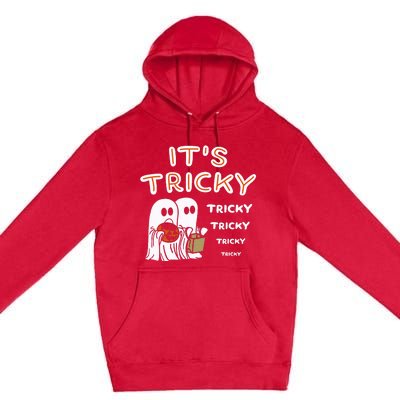 Funny Retro Ghosts Its Tricky Tricky Tricky Spooky Halloween Premium Pullover Hoodie