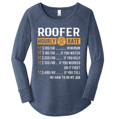 Funny Roofer Gifts Roofer Hourly Rate Women's Perfect Tri Tunic Long Sleeve Shirt