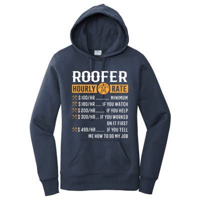 Funny Roofer Gifts Roofer Hourly Rate Women's Pullover Hoodie