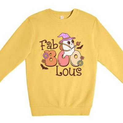 Faboolous Retro Groovy Halloween Ghost Costume Teacher Cute Gift Premium Crewneck Sweatshirt