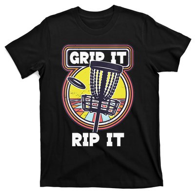 Funny Retro Grip and Rip It Disc Golf T-Shirt