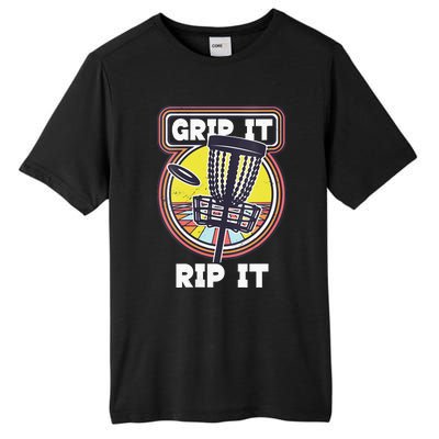 Funny Retro Grip and Rip It Disc Golf Tall Fusion ChromaSoft Performance T-Shirt