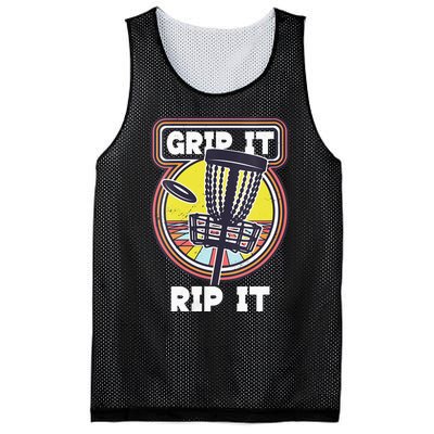 Funny Retro Grip and Rip It Disc Golf Mesh Reversible Basketball Jersey Tank