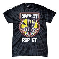 Funny Retro Grip and Rip It Disc Golf Tie-Dye T-Shirt