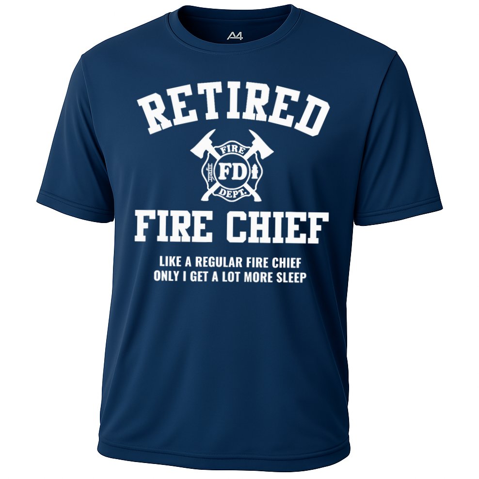 Firefighter Retirement Gifts Funny Retired Fire Chief Cooling Performance Crew T-Shirt