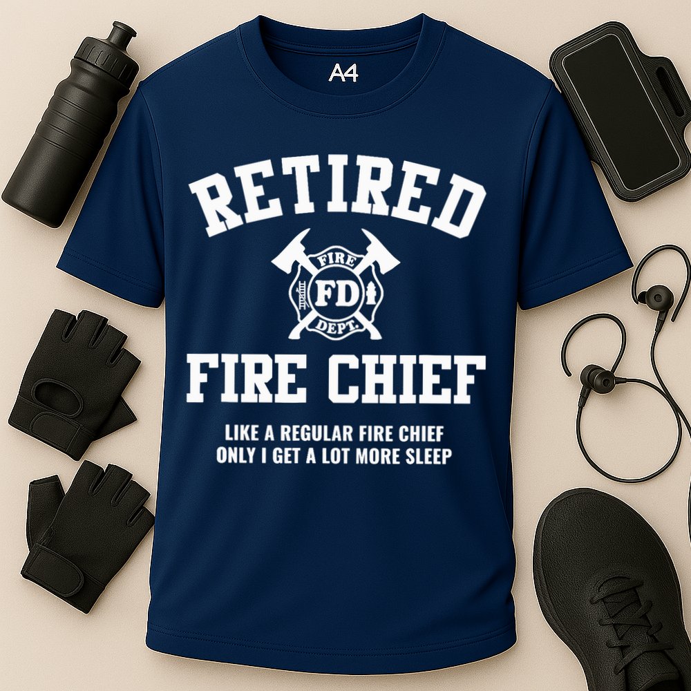 Firefighter Retirement Gifts Funny Retired Fire Chief Cooling Performance Crew T-Shirt