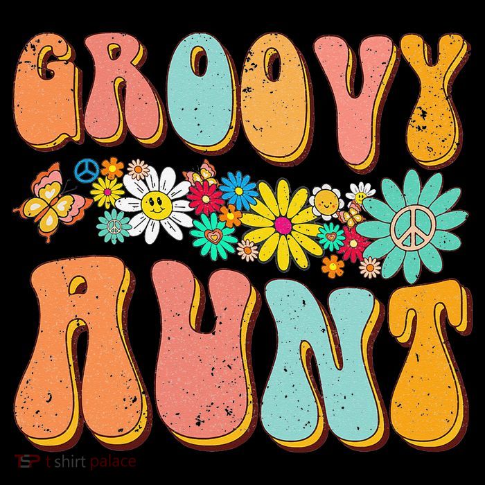 Funny Retro Groovy Birthday Family Matching Cute Groovy Aunt Flatbill Hat