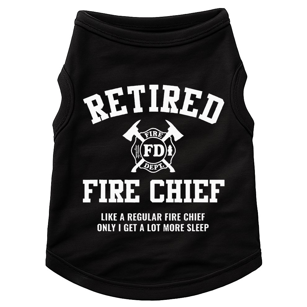 Firefighter Retirement Gifts Funny Retired Fire Chief Doggie Tank