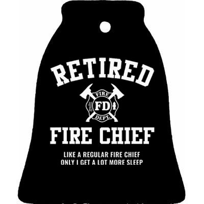 Firefighter Retirement Gifts Funny Retired Fire Chief Ceramic Bell Ornament