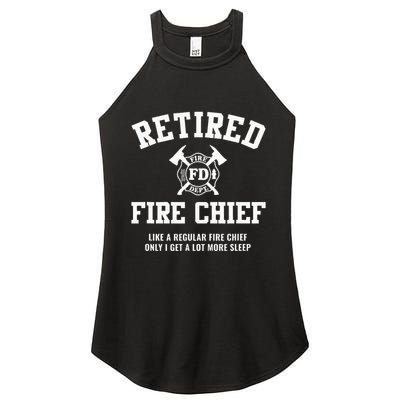 Firefighter Retirement Gifts Funny Retired Fire Chief Women's Perfect Tri Rocker Tank