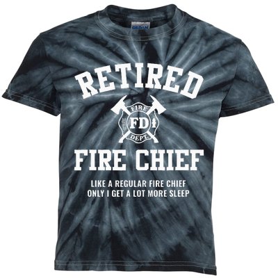 Firefighter Retirement Gifts Funny Retired Fire Chief Kids Tie-Dye T-Shirt