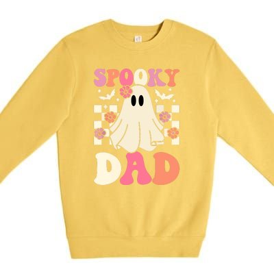 Family Retro Groovy Spooky Dad Halloween Ghost Costume Gift Premium Crewneck Sweatshirt