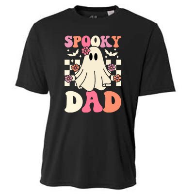 Family Retro Groovy Spooky Dad Halloween Ghost Costume Gift Cooling Performance Crew T-Shirt