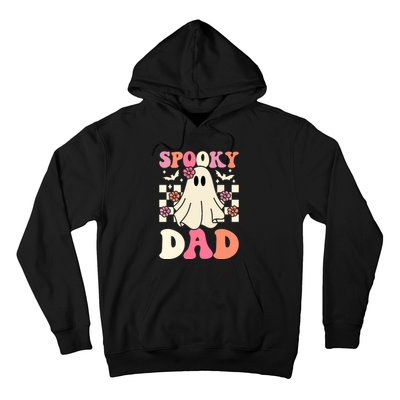 Family Retro Groovy Spooky Dad Halloween Ghost Costume Gift Hoodie