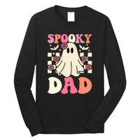 Family Retro Groovy Spooky Dad Halloween Ghost Costume Gift Long Sleeve Shirt