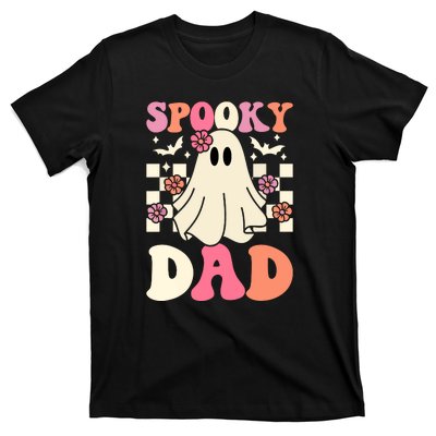 Family Retro Groovy Spooky Dad Halloween Ghost Costume Gift T-Shirt