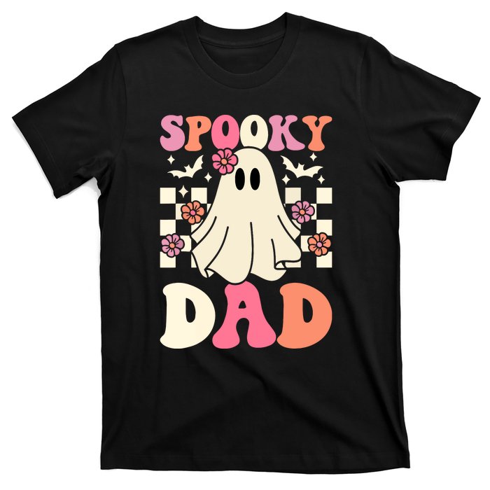 Family Retro Groovy Spooky Dad Halloween Ghost Costume Gift T-Shirt