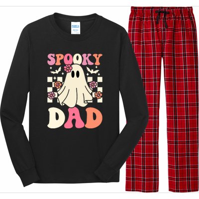 Family Retro Groovy Spooky Dad Halloween Ghost Costume Gift Long Sleeve Pajama Set