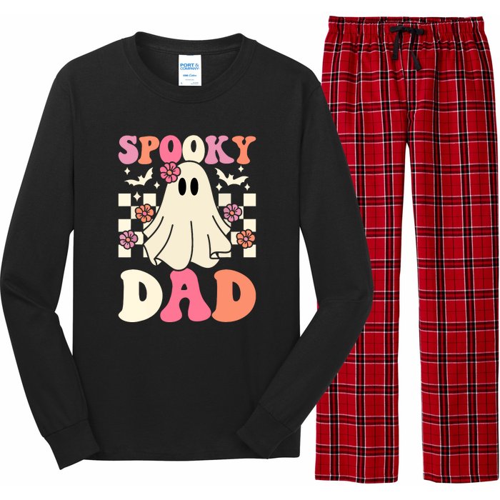 Family Retro Groovy Spooky Dad Halloween Ghost Costume Gift Long Sleeve Pajama Set